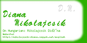 diana mikolajcsik business card